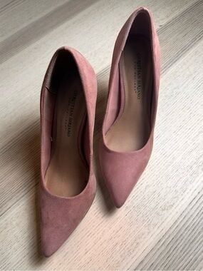 Christian Siriano Dusty Rose Pointed Suede Pumps